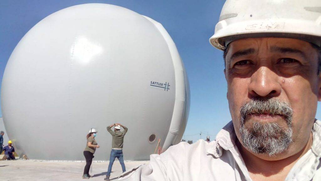 Installation du gazomètre en Argentine